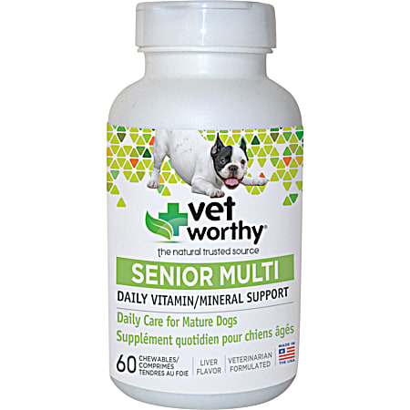 Senior Dog Daily Vitamin & Mineral Support Chewable Tablets - 60 Ct