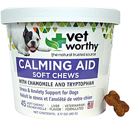 Vet Worthy Soft Chew Calming Aid for Dogs - 45 Ct