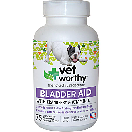 Vet Worthy Bladder Aid Chewable Tablets for Dogs - 75 Ct