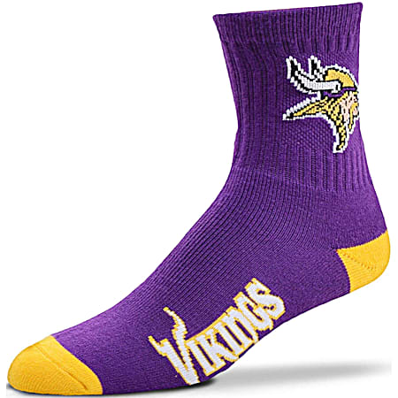 Adult Minnesota Vikings Team Colored Quarter Crew Socks