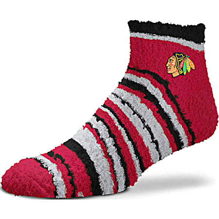 FBF Originals Ladies' Chicago Blackhawks Muchas Rayass Team Colored Fuzzy Socks