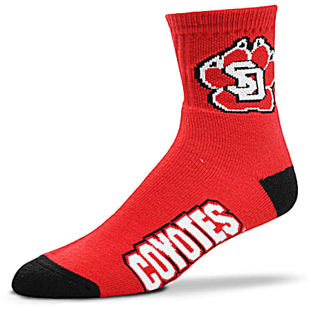 Adult South Dakota Coyotes Team Colored Quarter Crew Socks