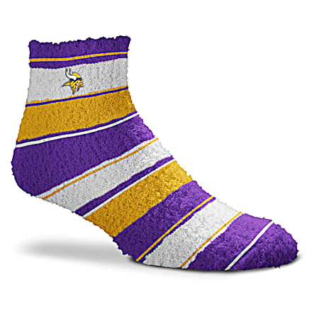 Adult Minnesota Vikings Skip Stripe Fuzzy Socks