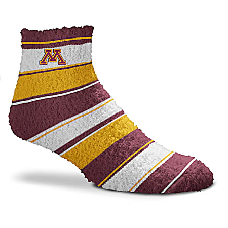 Adult Minnesota Gophers Skip Stripe Fuzzy Socks