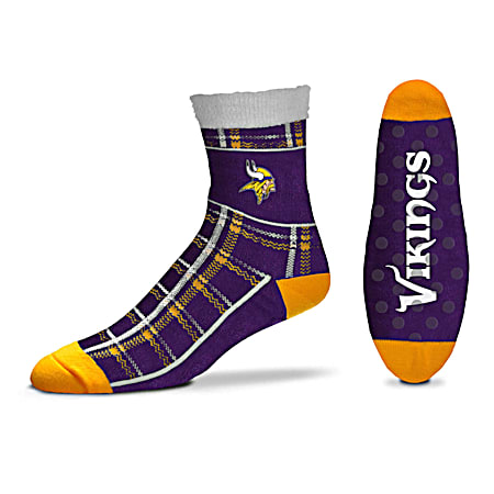 Adult Minnesota Vikings Tartan Plaid Slipper Socks