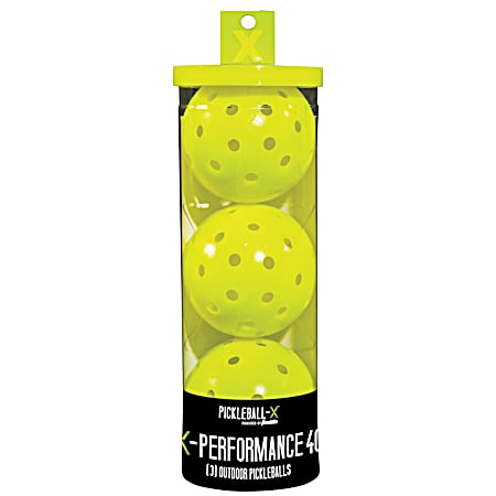 X-Performance 40 Yellow Outdoor Pickleballs - 3 Pk