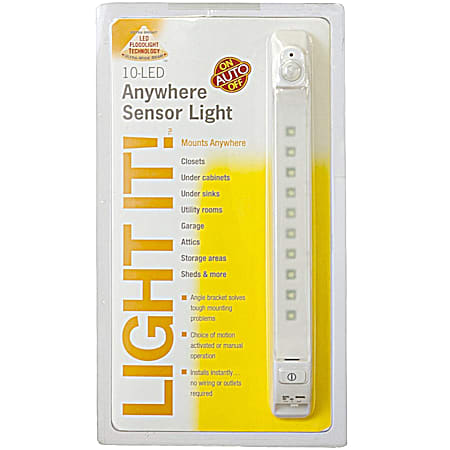 Fulcrum White 10-LED Anywhere Light Sensor Light