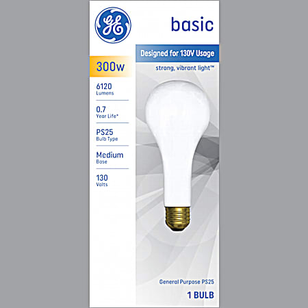 300W Incandescent PS25 General Purpose Light Bulb - 1 Pk