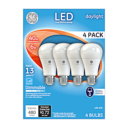 40W LED Daylight Light Bulb - 4 Pk.