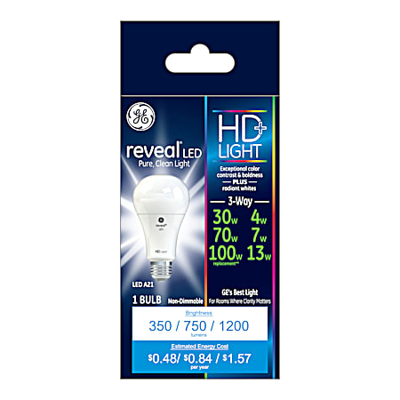 Reveal 3-Way 30/70/100W LED Light Bulb