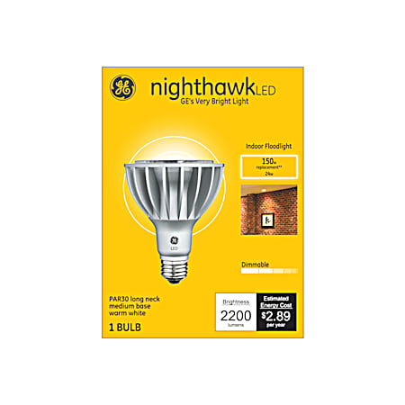 150W Equivalent PAR30 Long Neck LED Warm White Dimmable Nighthawk Light Fixture