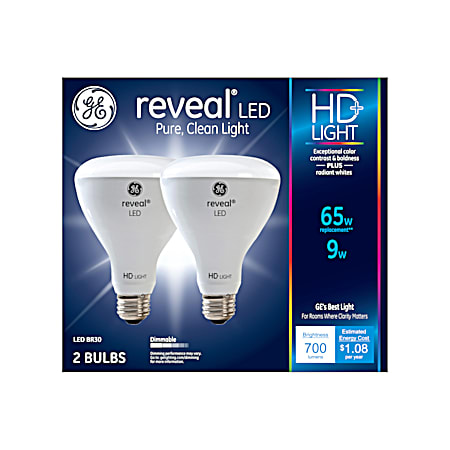 65W Equivalent BR30 LED Reveal HD Dimmable Indoor Bulb - 2 Pk