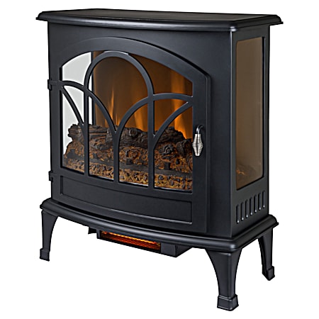 25 in Black Curved Front Infrared Panoramic Electric Stove