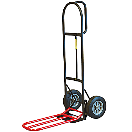 800 lb Black D-Handle Polymer Hub Hand Truck w/ 10 in Pneumatic Tires