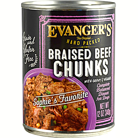 Hand Packed Braised Beef Chunks w/ Gravy Wet Dog Food
