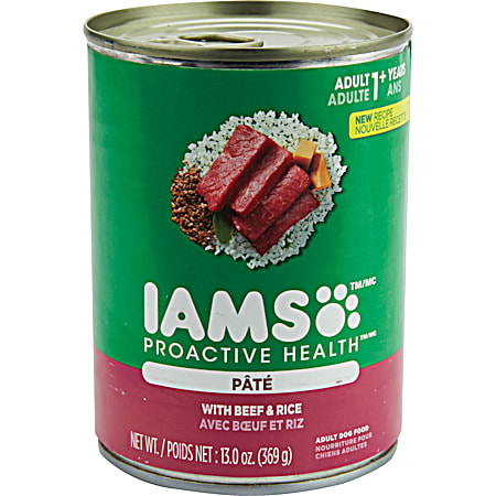 IAMS Proactive Health Adult Beef & Rice Pate Wet Dog Food