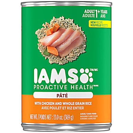 IAMS Proactive Health Adult Chicken & Whole Grain Rice Pate Wet Dog Food