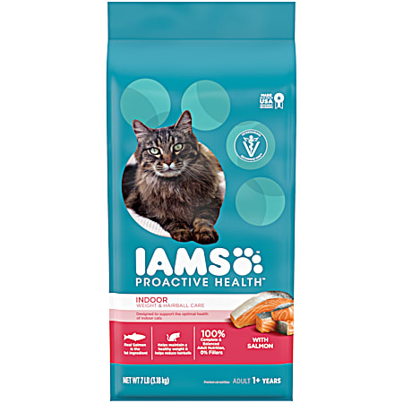 IAMS Proactive Health Adult Indoor Weight & Hairball Care Salmon Dry Cat Food
