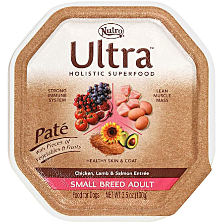 Nutro Ultra 3.5 oz Pate w/ Pieces of Vegetables & Fruits Small Breed Adult Wet Dog Food
