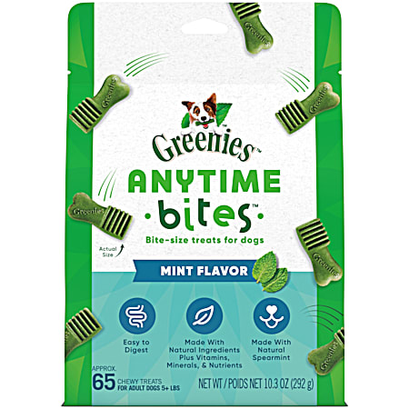 Greenies Anytime Bites Mint Flavor Dog Treats    10.34 oz