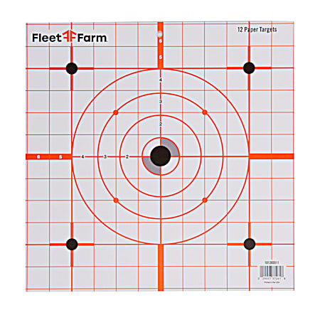 Fleet Farm 12 in Sight-In Paper Target - 12 Pk