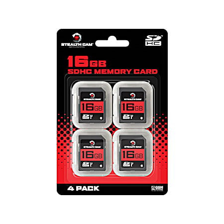 Stealth Cam 16GB SDHC Memory Card - 4 Pk