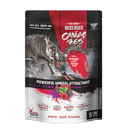 BOSS BUCK 5 lb Caniac 365 Wild Berry Flavored Mineral Attractant Powder