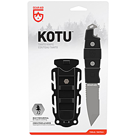 Kotu Black Fixed Blade Tanto Knife