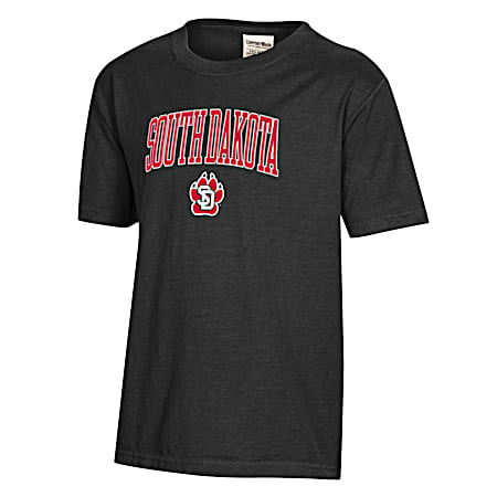 Kids' South Dakota Coyotes Black Team Graphic Crew Neck Short Sleeve Cotton T-Shirt