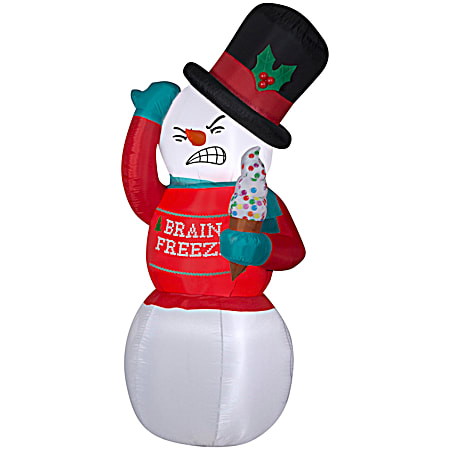Airblown Animated LED Shivering Snowman With Ugly Sweater Inflatable