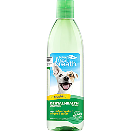TropiClean 16 fl oz Fresh Breath Dental Health Solution Water Additive for Dogs