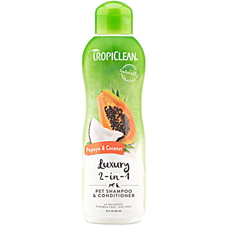 20 fl oz Papaya & Coconut Luxury 2-in-1 Shampoo & Conditioner for Pets