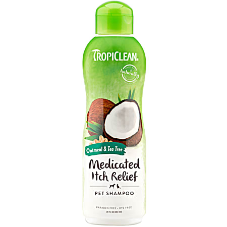 TropiClean 20 fl oz Oatmeal & Tea Tree Medicated Itch Relief Pet Shampoo