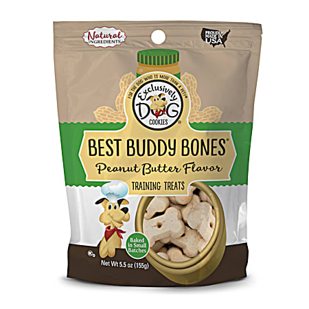 Exclusively Pet Best Buddy Bones 5.5 oz Peanut Butter Flavor Dog Training Treats