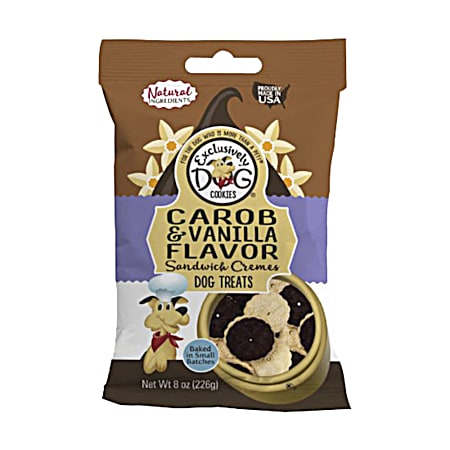 Sandwich Cremes 8 oz Carob & Vanilla Flavor Dog Treats