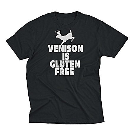 Men's Black Gluten Free Graphic Crew Neck Short Sleeve T-Shirt
