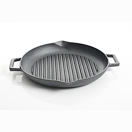 Gibson Home Addlestone 12 in Preseasoned Cast Iron Grill Pan