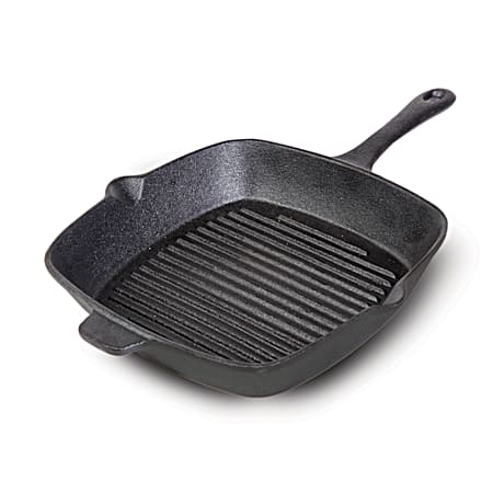 Gibson Home Addlestone 10 in Preseasoned Cast Iron Square Grill Pan