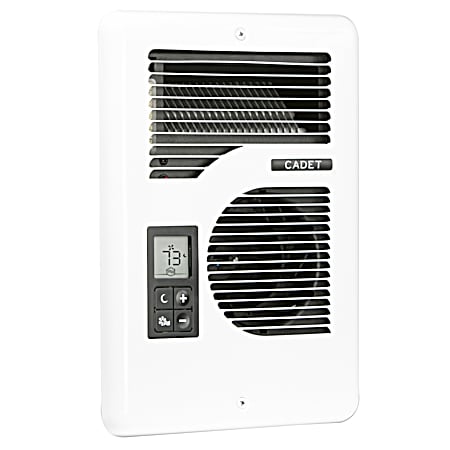 Cadet Energy Plus Adjustable White Fan Forced Air Wall Heater w/ Digital Thermostat
