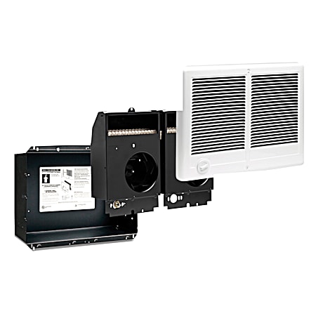 Cadet Compak 3000 Twin Adjustable White Fan Forced Air Wall Heater w/ Thermostat