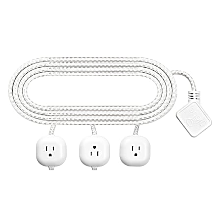Globe Electric 9 ft White Interval Outlet Extension Cord
