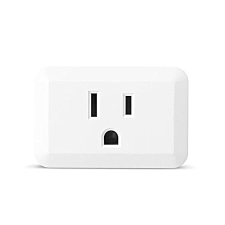 Globe Electric White Mini Wi-Fi Smart Plug w/ 1 Grounded Outlet