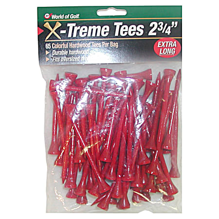 Jef World Of Golf X-Treme 2.75 in Red Golf Tees - 65 Ct