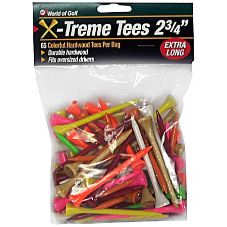 X-Treme 2.75 in Golf Tees - 65 Ct, Assorted