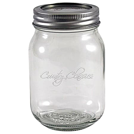 Pint Clear Regular Mouth Glass Canning Jars