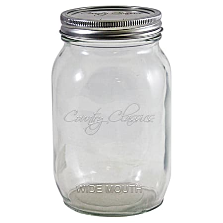 Quart Clear Wide Mouth Glass Canning Jars