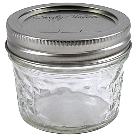 Quilted Clear Jelly Glass Canning Jars