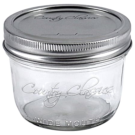 Half Pint Clear Wide Mouth Glass Canning Jars - 12 pk