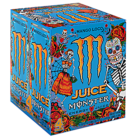 Juice Monster 16 oz Mango Loco Energy Drink - 4 Pk