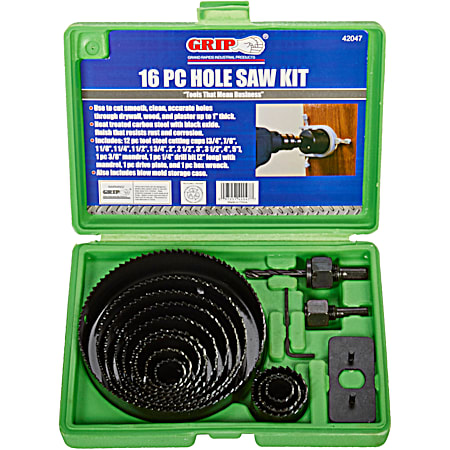 GRIP 16 Pc. Hole Saw Kit